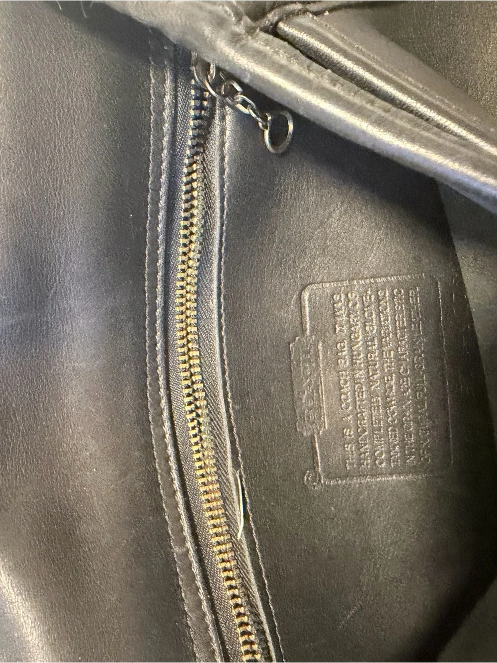 Vintage Coach Black Leather Messenger Crossbody Bag with Strap